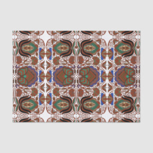 Papier Mousseline Motif de l'art populaire rustique estonien avec fl