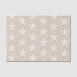 Papier Mousseline Motif de l'étoile de mer blanche