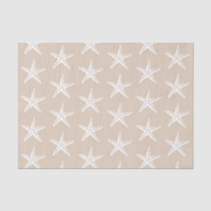 Papier Mousseline Motif de l'étoile de mer blanche