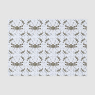 Papier Mousseline Motif de libellules d'or - lumière