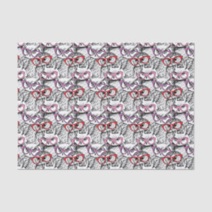 Papier Mousseline Motif de lunettes de hibou