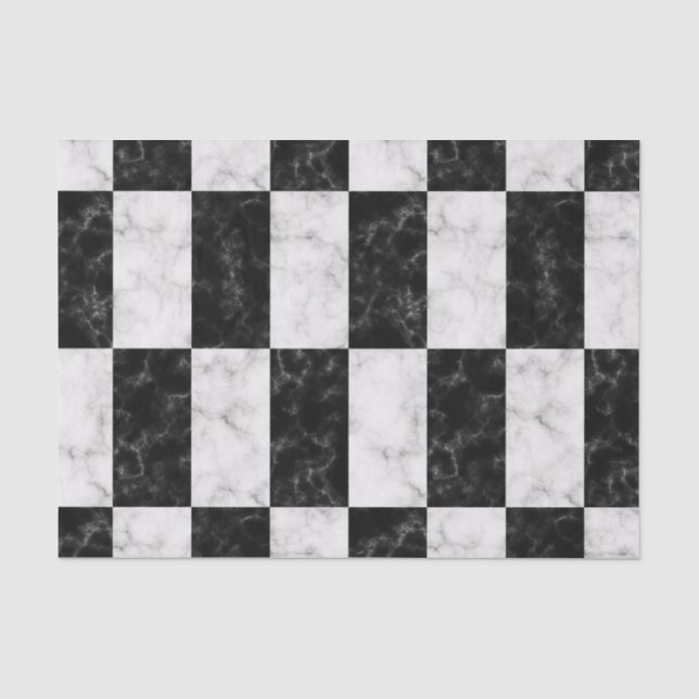 Papier Mousseline Motif de marbre noir et blanc audacieux (Recto)
