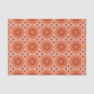 Papier Mousseline Motif de marguerite géométrique en Mandarin Orange