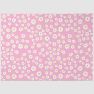 Papier Mousseline Motif de marguerites de printemps de Boho rose