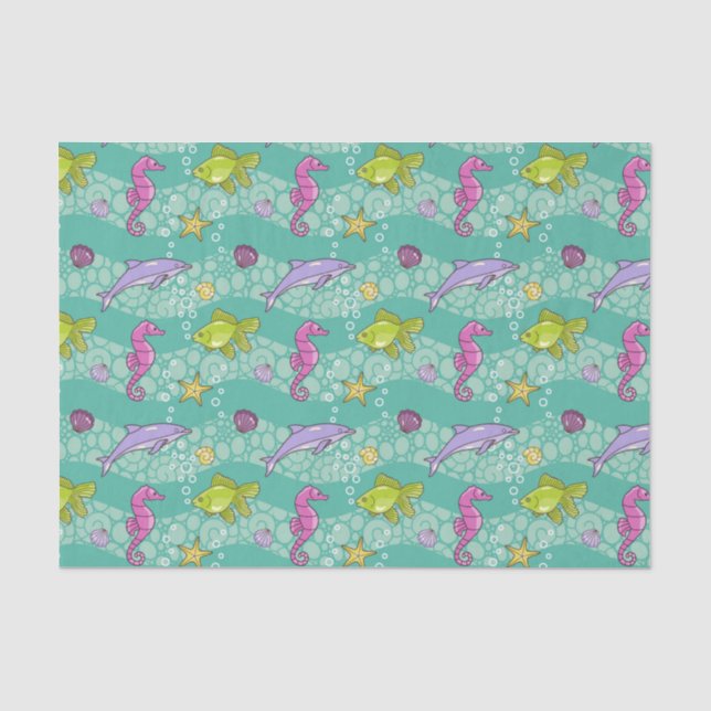 Papier Mousseline Motif de mer d'été (Recto)