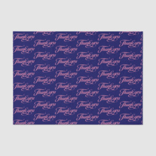 Papier Mousseline Motif De Merci Pastel Rose Et Bleu Foncé