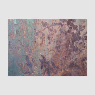 Papier Mousseline Motif de métal rouillé bleu Grunge