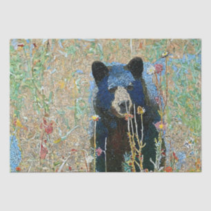 Papier Mousseline Motif de mosaïque de l'ours noir Imprimer Découpag