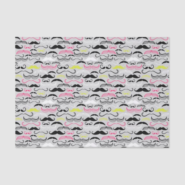 Papier Mousseline Motif de moustache, rétro style (Recto)