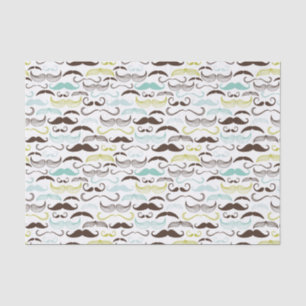 Papier Mousseline Motif de moustache, rétro style 2