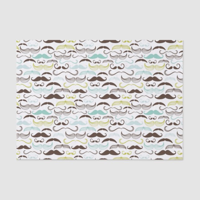 Papier Mousseline Motif de moustache, rétro style 2 (Recto)