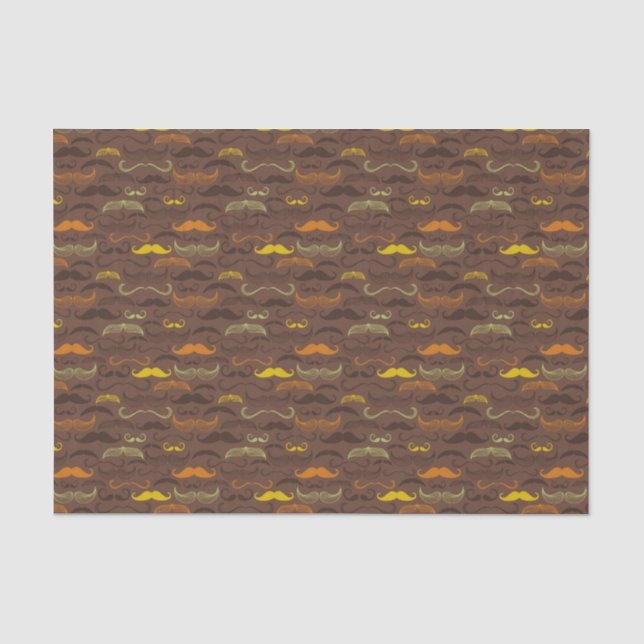 Papier Mousseline Motif de moustache, rétro style 5 (Recto)