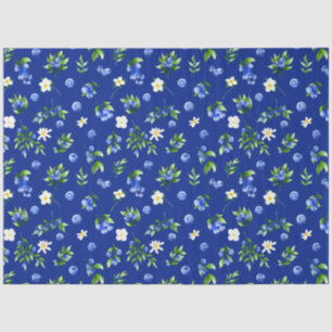 Papier Mousseline Motif de myrtilles et de feuillage