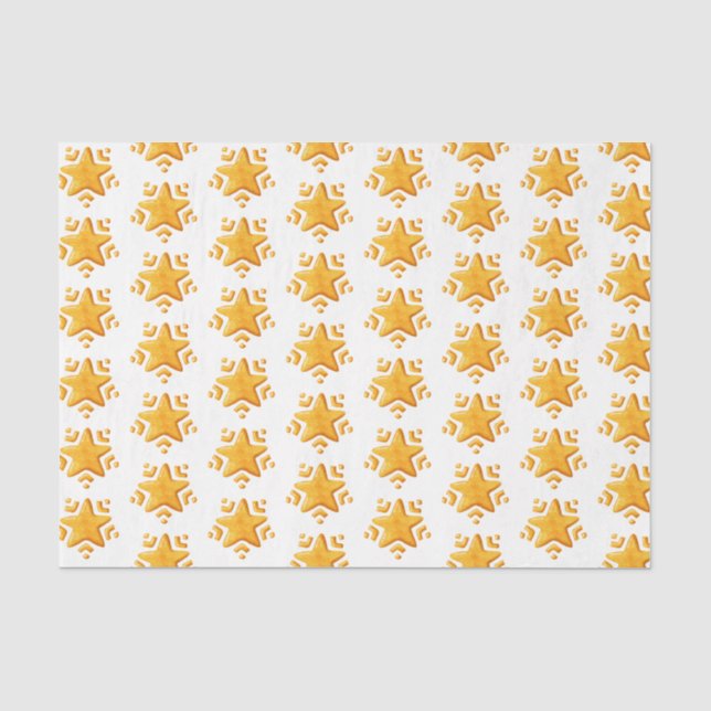Papier Mousseline Motif de neige de Noël d'or (Recto)