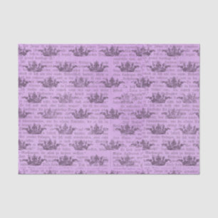 Papier Mousseline Motif de Newsprint à couronne violette