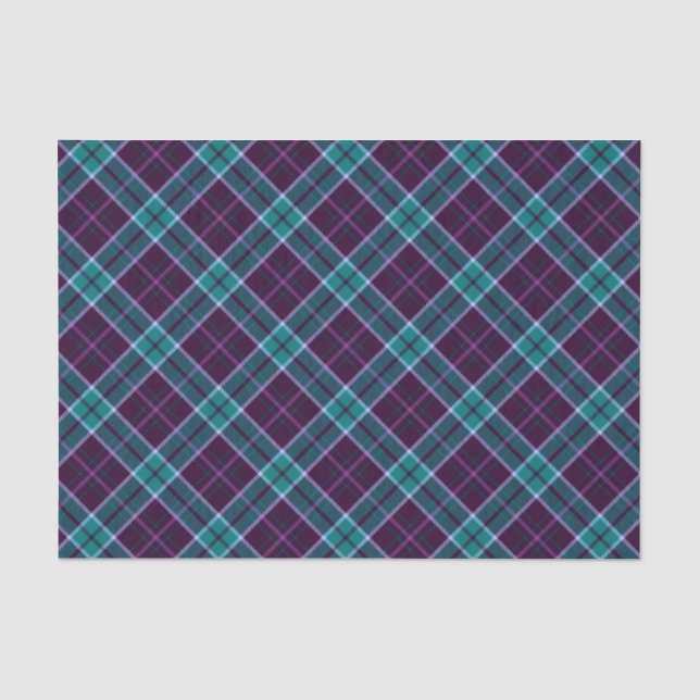 Papier Mousseline Motif de Noël bleu et violet (Recto)