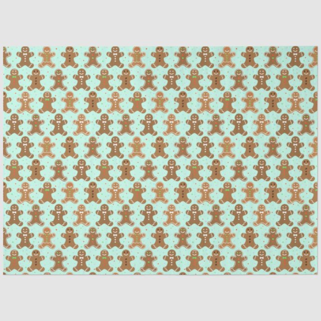 Papier Mousseline Motif de Noël Hommes Gingerbread (Recto)