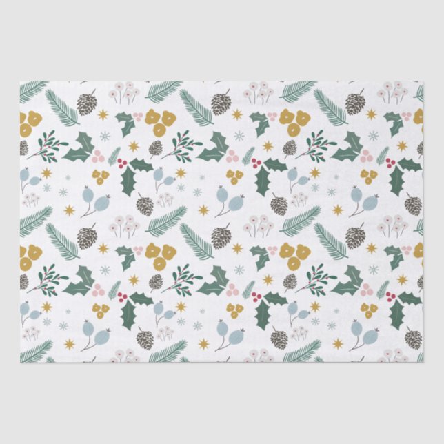 Papier Mousseline Motif de Noël moderne surdimensionné (Recto)