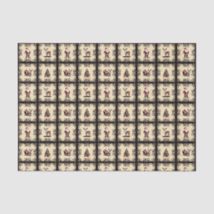 Papier Mousseline Motif de Noël rétro