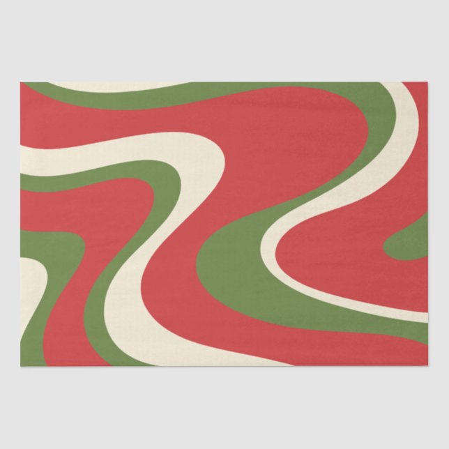Papier Mousseline Motif de Noël Retro Abstrait Boho Trippy (Recto)