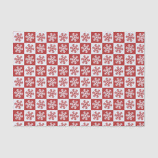 Papier Mousseline motif de Noël rustique rouge et blanc