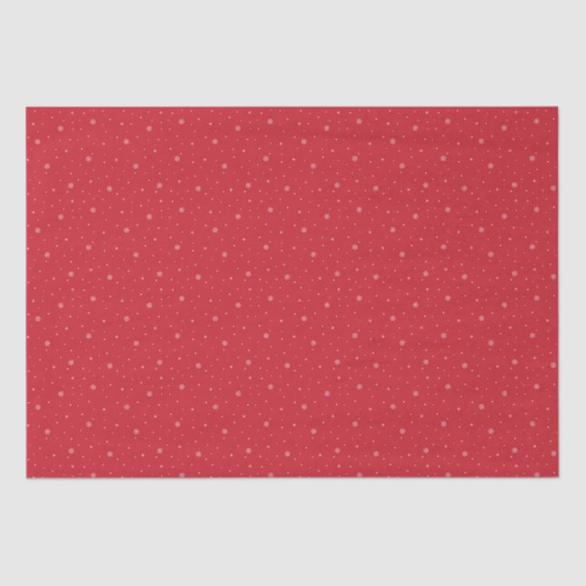 Papier Mousseline Motif de Noël Whimsical Snowflakes en rouge (Recto)