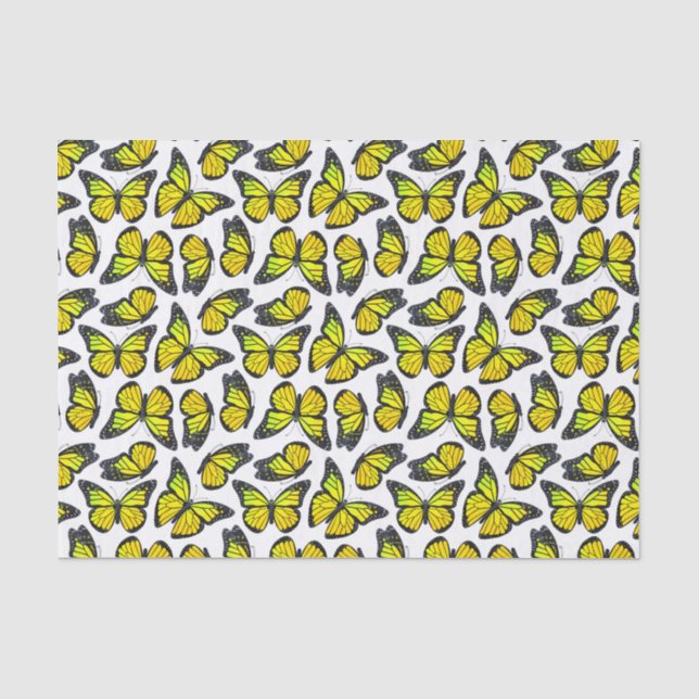 Papier Mousseline Motif de papillon jaune de monarque (Recto)