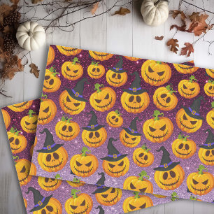 Papier Mousseline Motif de parties scintillant citrouille Halloween
