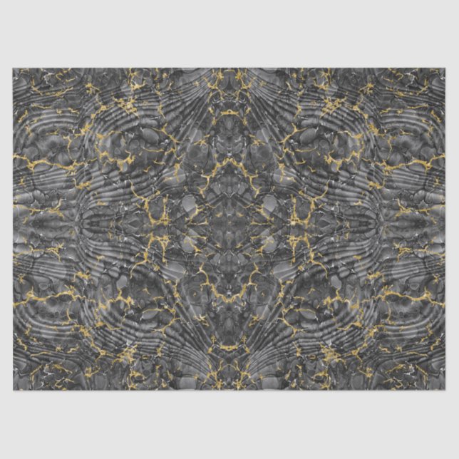 Papier Mousseline Motif de Parties scintillant de découpage en or ma (Recto)