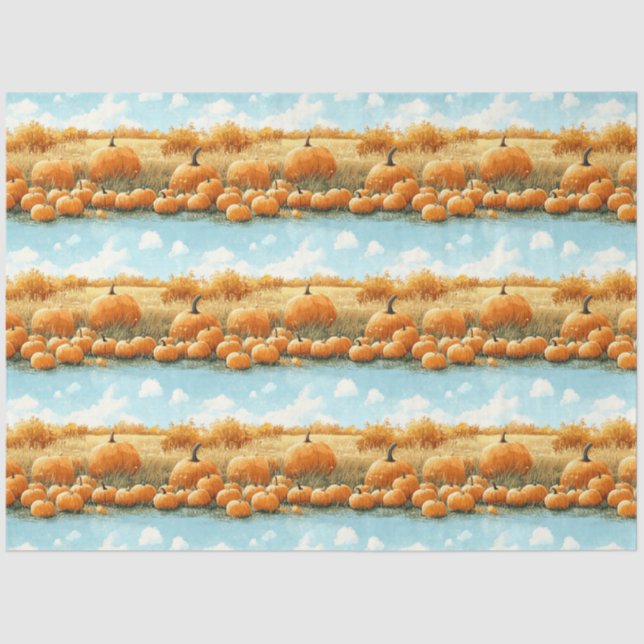 Papier Mousseline Motif de patchs citrouille (Recto)