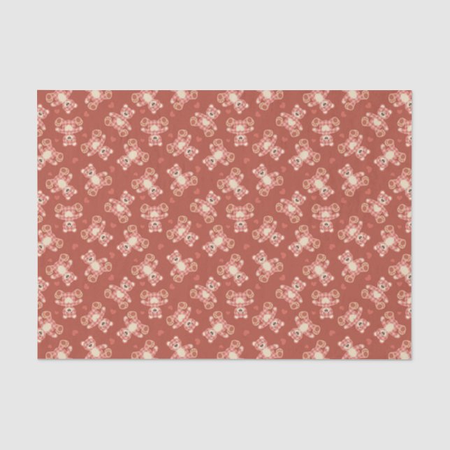 Papier Mousseline motif de patchwork d'ours (Recto)