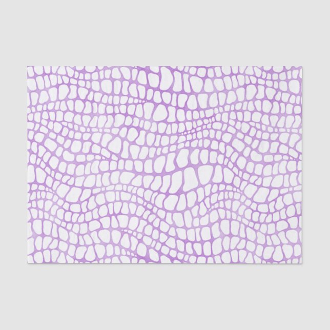 Papier Mousseline Motif de peau de crocodile blanc et violet (Recto)