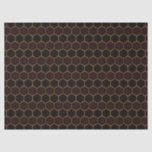 Motif de peigne géométrique Brown et Gold Classy