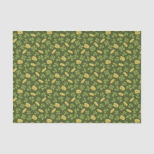 Papier Mousseline Motif de pièce d'or de feuille et de trèfle