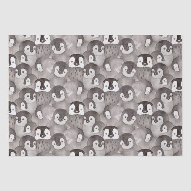 Papier Mousseline Motif de pingouins pour bébés mignons  (Recto)