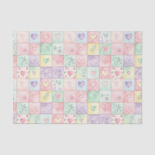 Papier Mousseline Motif de pique-nique en patchwork floral pastel (3