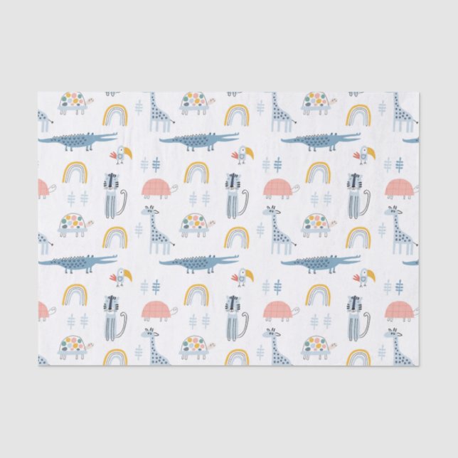 Papier Mousseline Motif de plaisir animal Doodle (Recto)