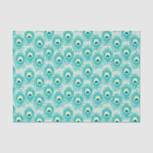 Papier Mousseline Motif de plumes de paon
