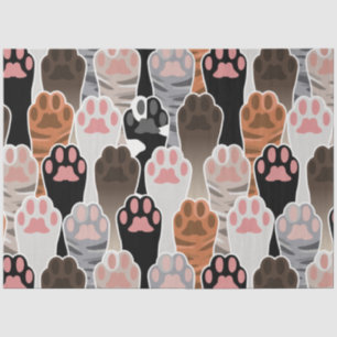Papier Mousseline Motif de plusieurs pattes de chat