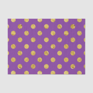 Papier Mousseline Motif de point élégant de polka de feuille d'or -