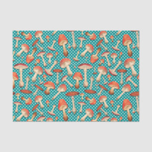 Papier Mousseline Motif de point Polka Turquoise Agaric