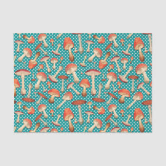 Papier Mousseline Motif de point Polka Turquoise Agaric
