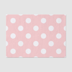Papier Mousseline Motif de point rose et blanc de polka