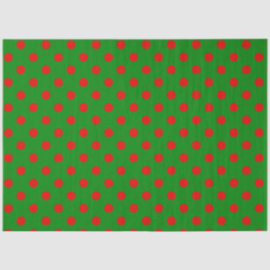 Papier Mousseline Motif de points Polka Red Green Xmas