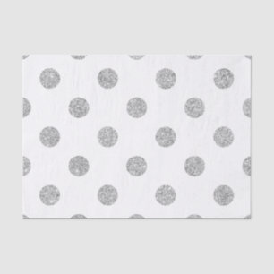 Papier Mousseline Motif de pois argenté élégant de parties