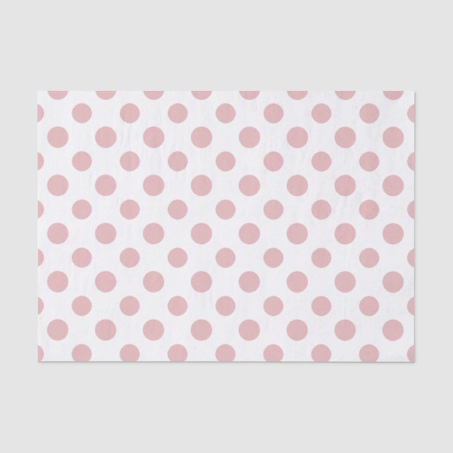 Papier Mousseline Motif de pois blanc rose (Recto)