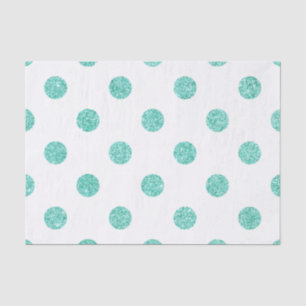 Papier Mousseline Motif de pois turquoise élégant de parties
