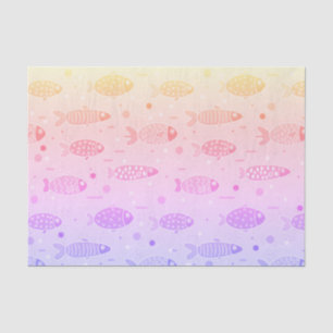 Papier Mousseline Motif de poisson couché de soleil rayonnant modern