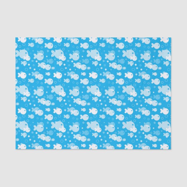 Papier Mousseline motif de poissons (Recto)
