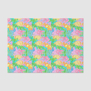 Papier Mousseline Motif de poissons tropicaux colorés